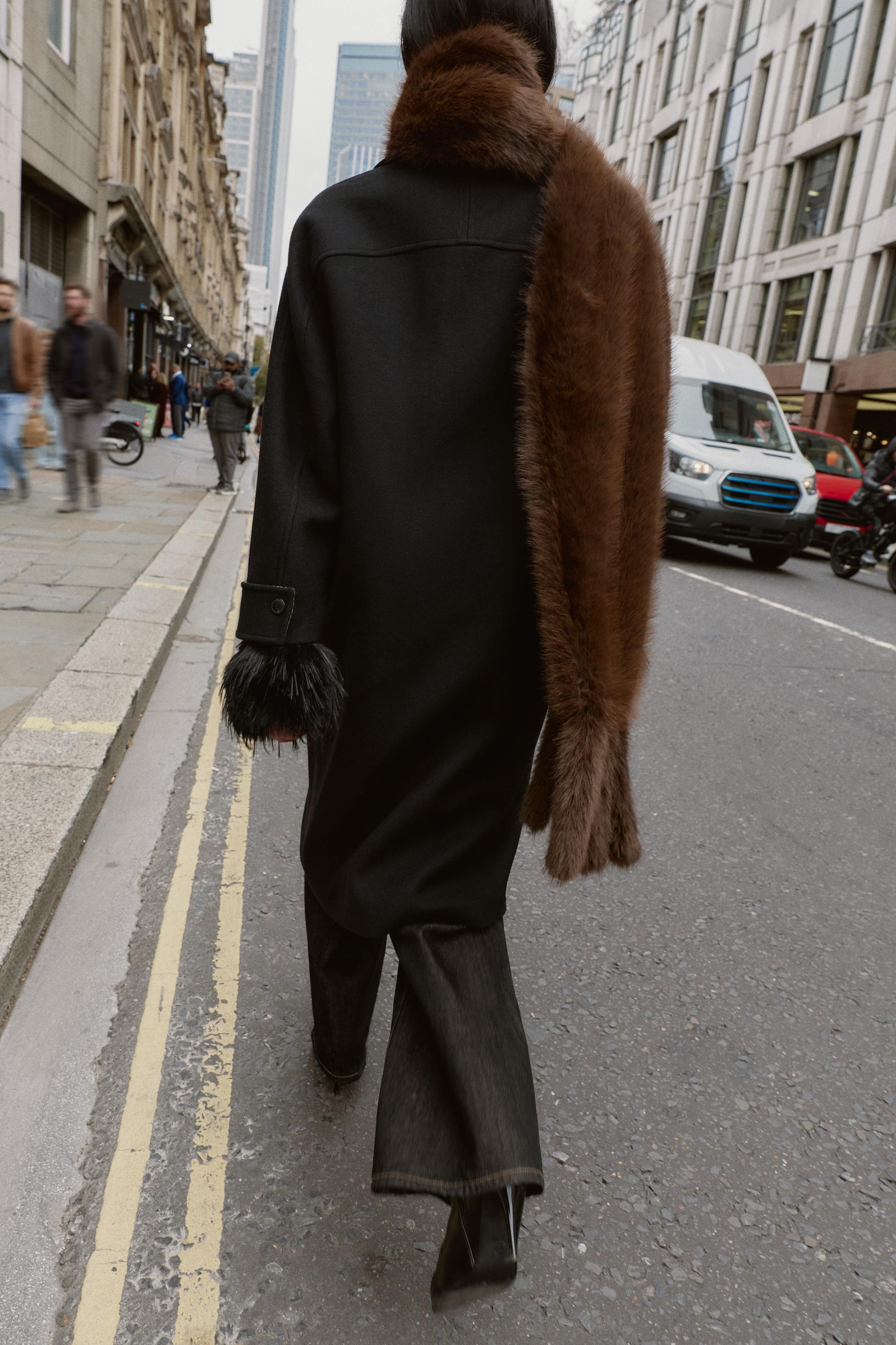 MANTEAU OVERSIZE POIGNET CONTRASTANT